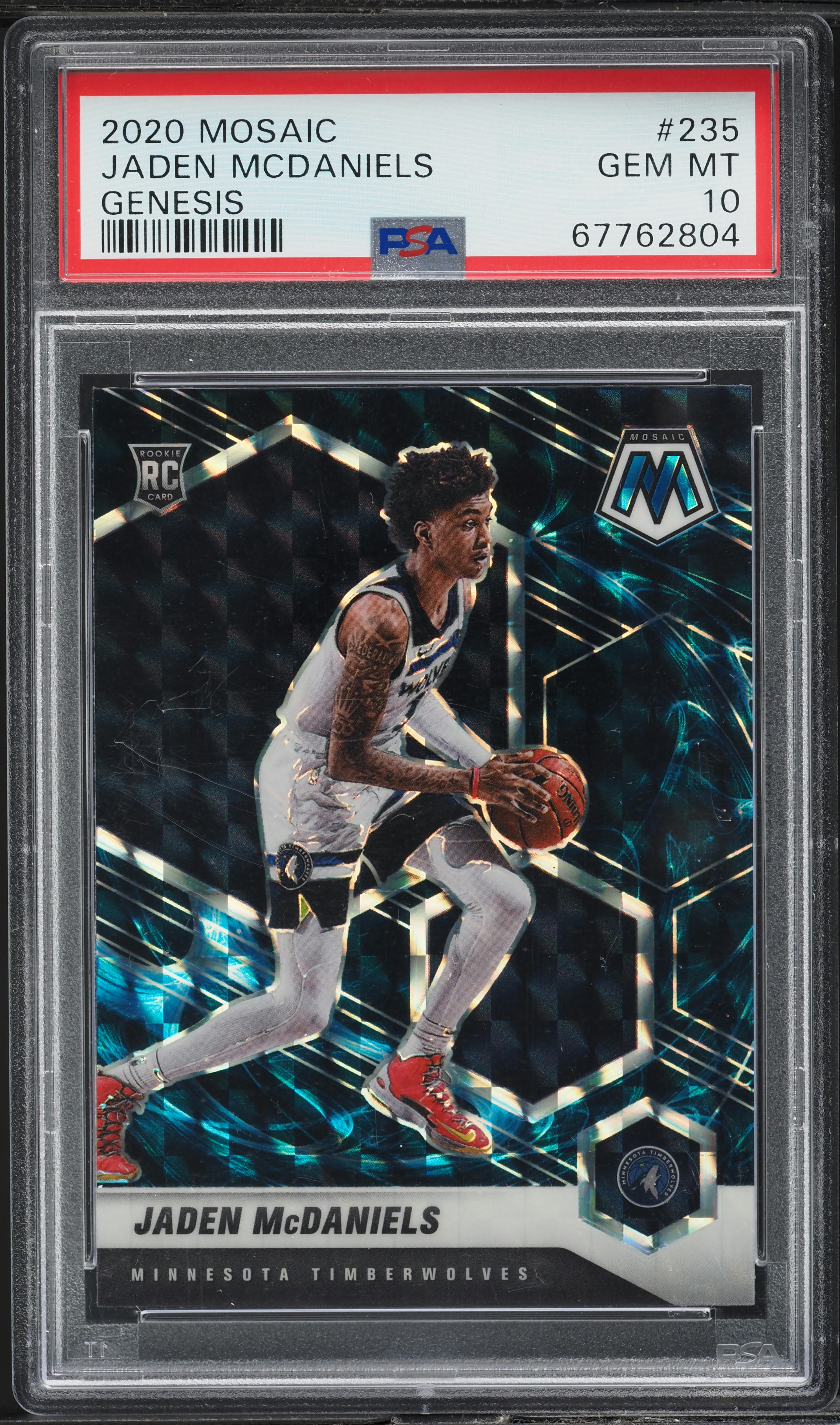 2020 Panini Mosaic Genesis Jaden McDaniels ROOKIE #235 PSA 10 GEM
