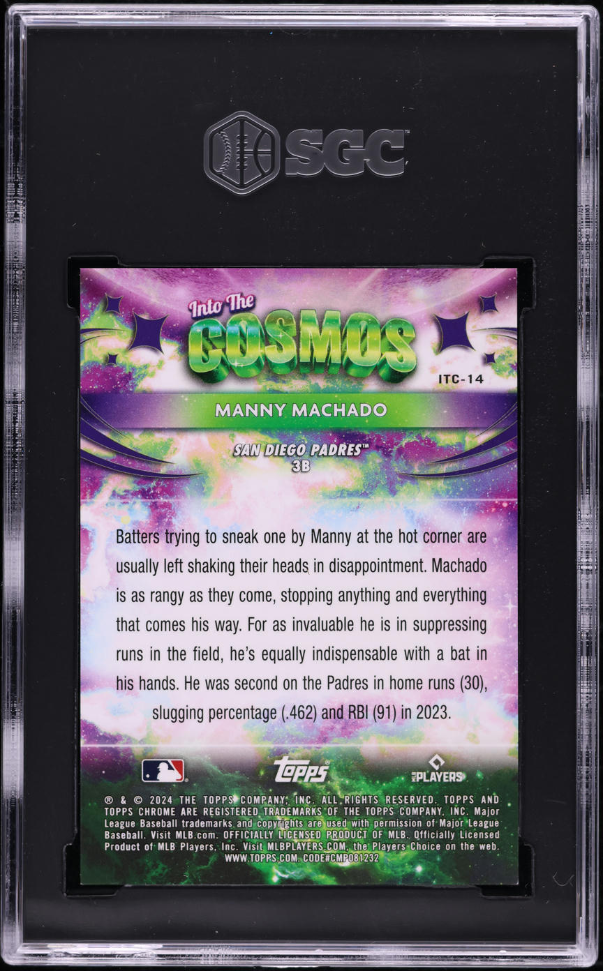 2024 Topps Cosmic Chrome Into The Cosmos Superfractor Manny Machado 1/1 SGC 9.5