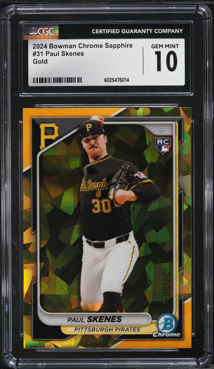 2024 Bowman Chrome Sapphire Gold Paul Skenes ROOKIE /50 #31 CGC 10 GEM MINT