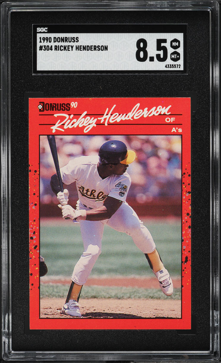 1990 Donruss Rickey Henderson #304 SGC 8.5 NM-MT+