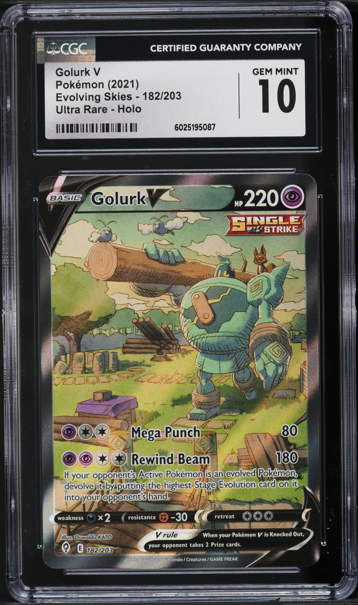 2021 Pokemon SWSH Evolving Skies Full Art Golurk V #182 CGC 10 GEM MINT on  Fanatics Collect