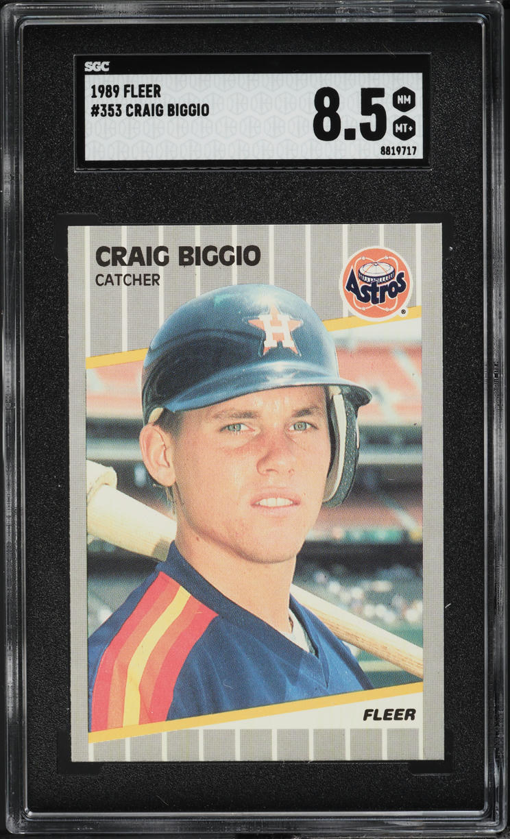 1989 Fleer Craig Biggio ROOKIE #353 SGC 8.5 NM-MT+