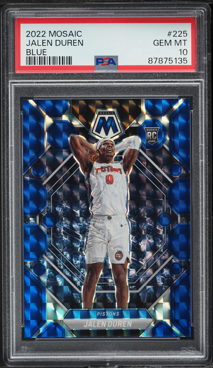 2022 Panini Mosaic Blue Jalen Duren ROOKIE /199 #225 PSA 10 GEM MINT