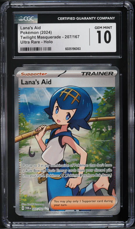 2024 Pokemon SV Twilight Masquerade Full Art Lana's Aid #207 CGC