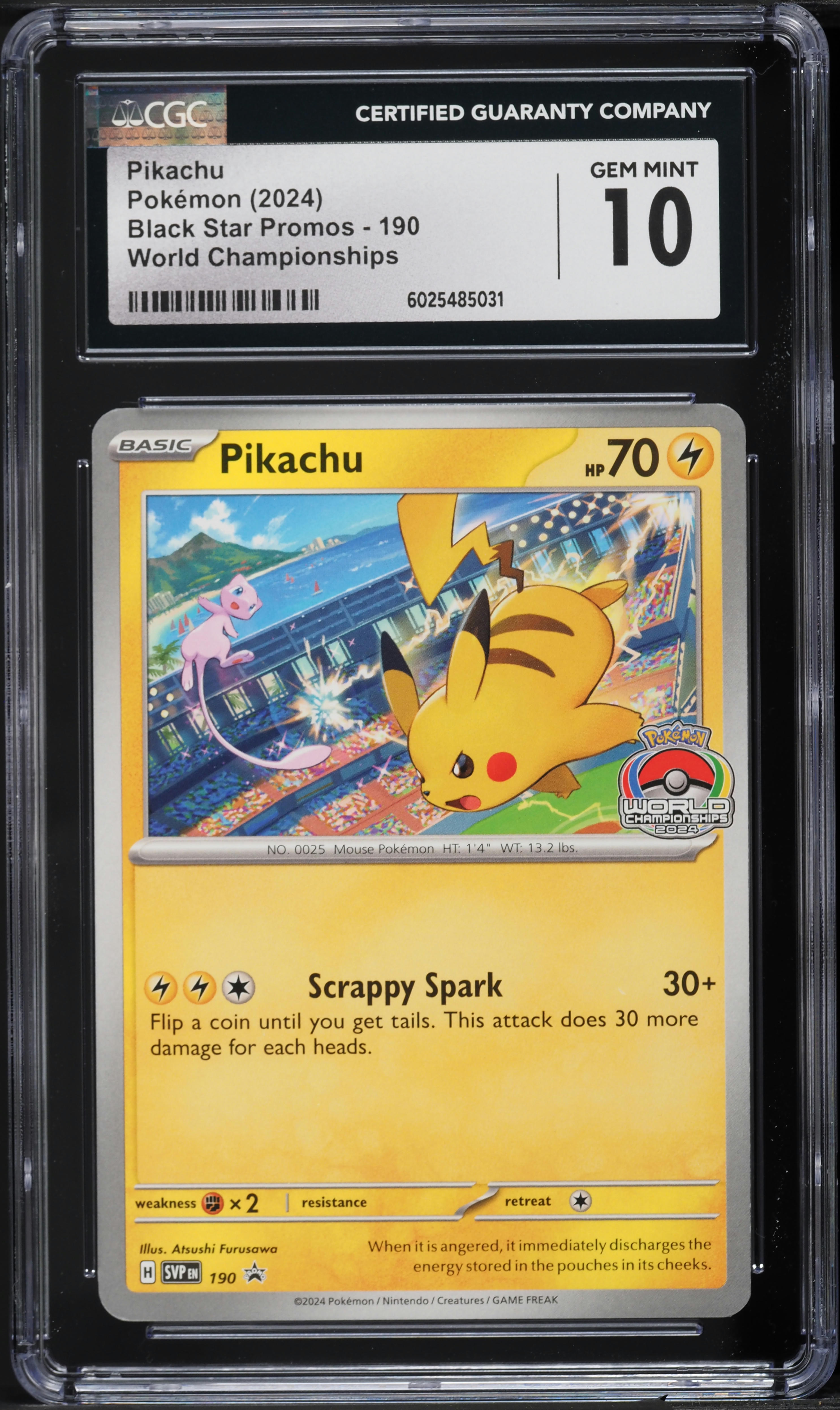 2024 Pokemon SV Black Star Promo World Championship Pikachu #190