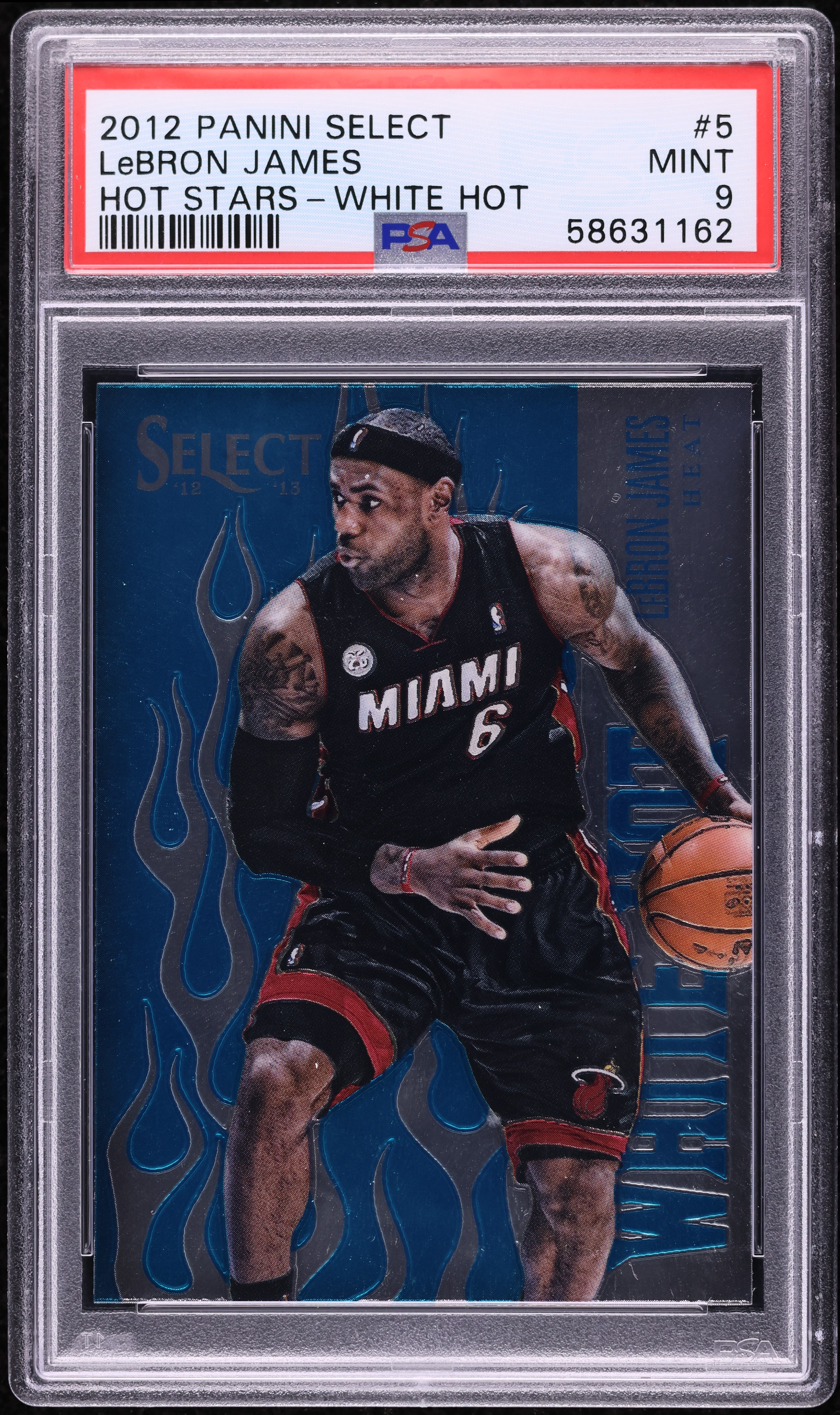 2012 Select Hot Stars White Hot LeBron James #5 PSA 9 MINT on 