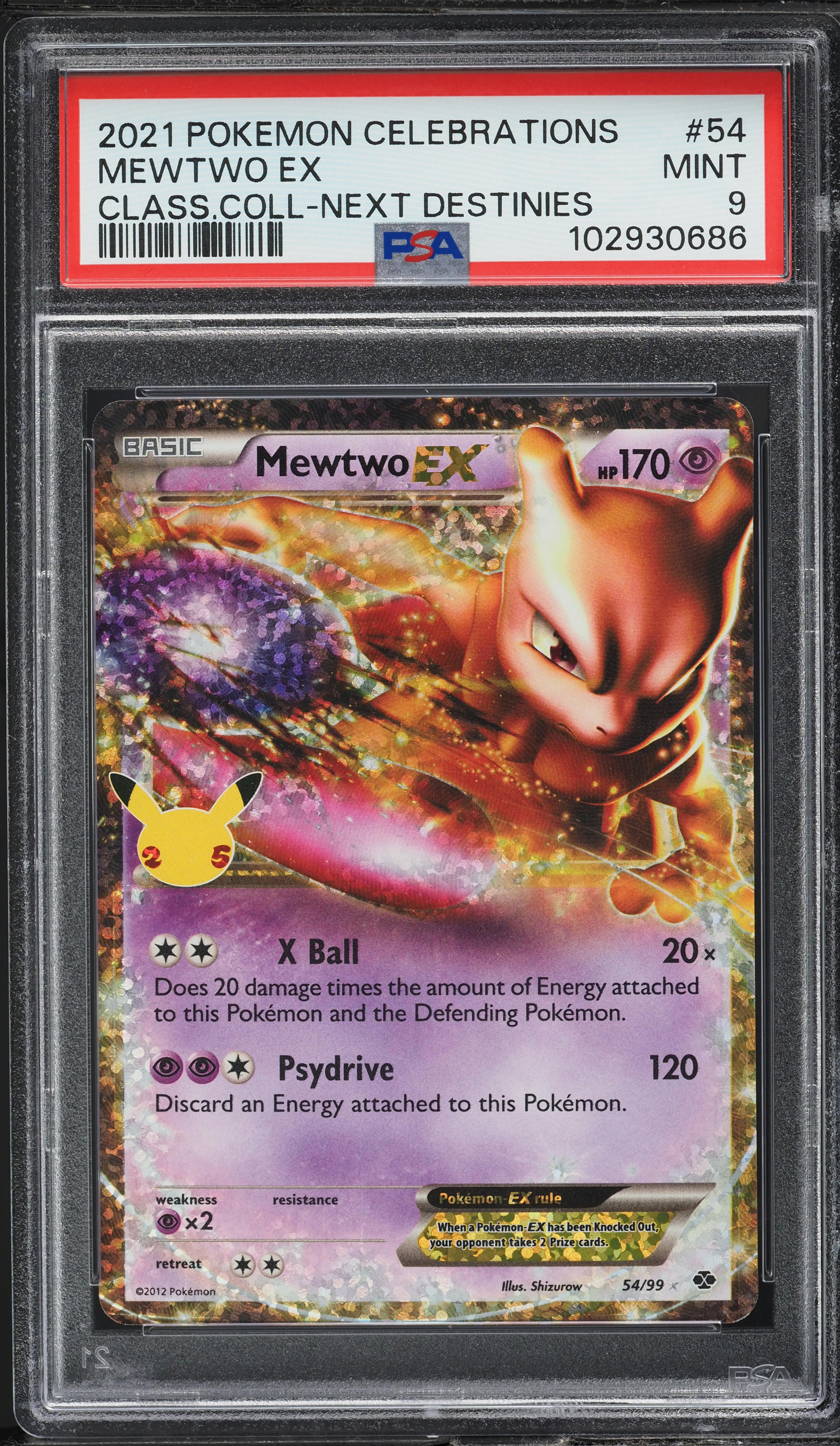 2021 Pokemon Sword & Shield Celebrations Classic Mewtwo EX #54 PSA