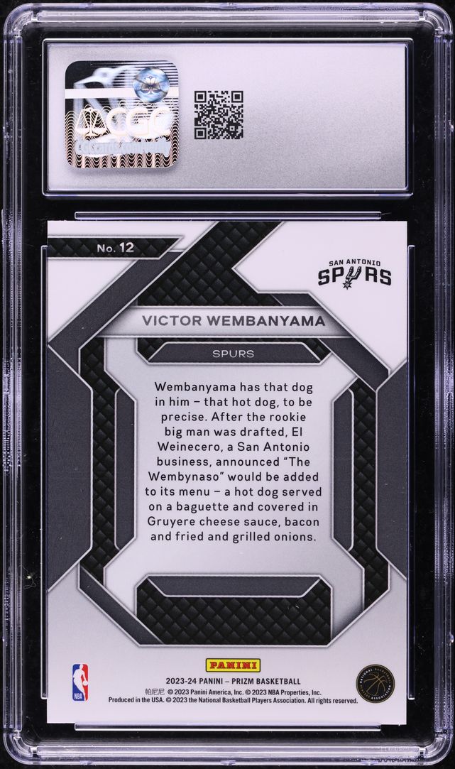 2023 Panini Prizm Emergent Victor Wembanyama ROOKIE #12 CGC 10 GEM MINT