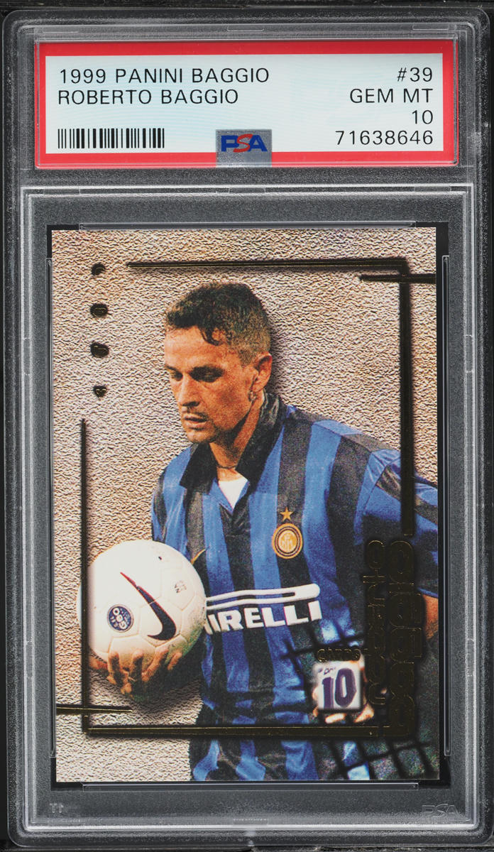 1999 Panini Soccer Roberto Baggio #39 PSA 10 GEM MINT on Fanatics