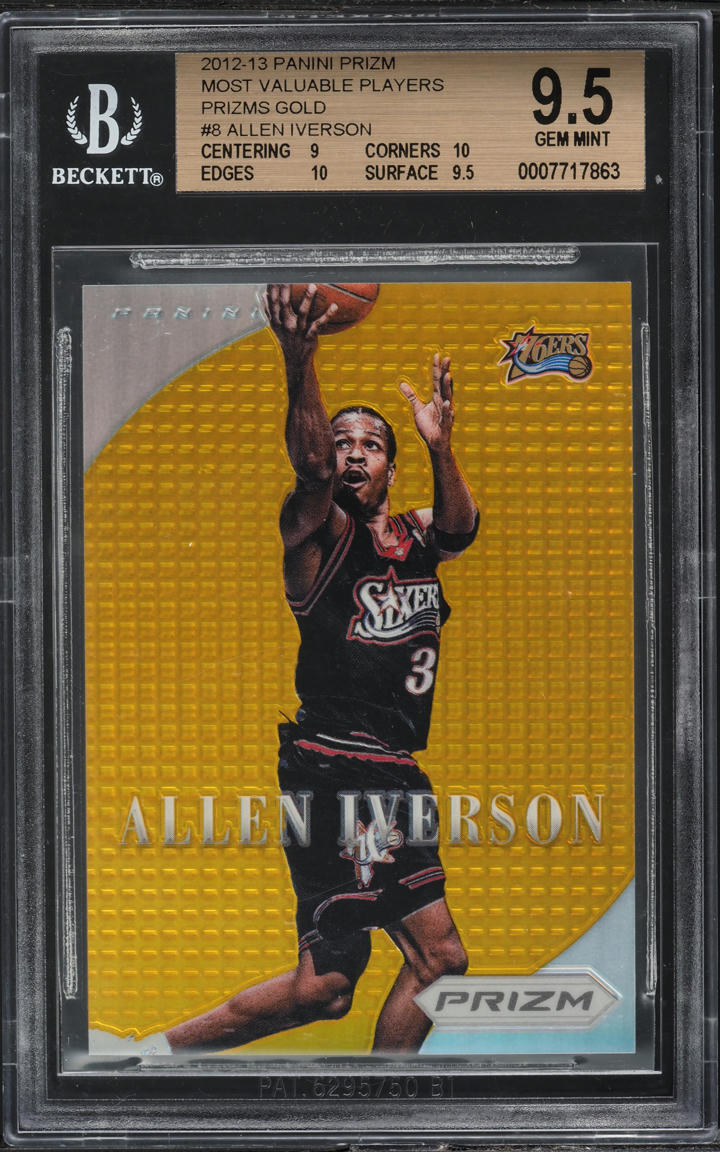 2012 Panini Prizm MVP Gold Allen Iverson /10 #8 BGS 9.5 GEM MINT