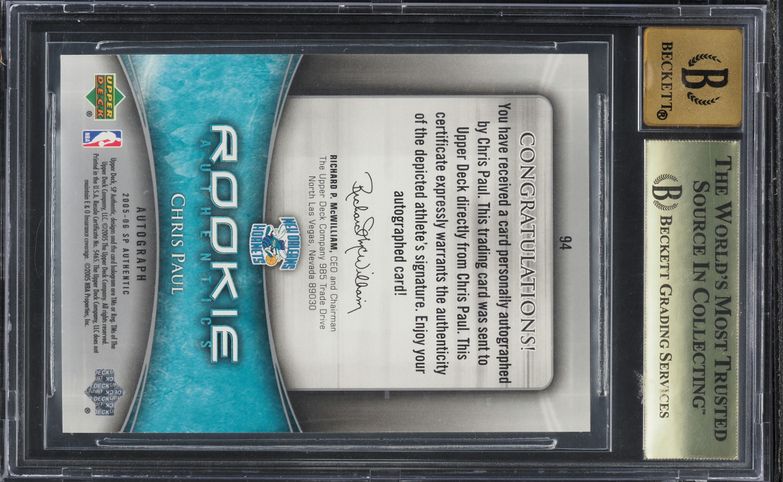 2005 SP Authentic Chris Paul ROOKIE AUTO /1299 #94 BGS 9.5 GEM
