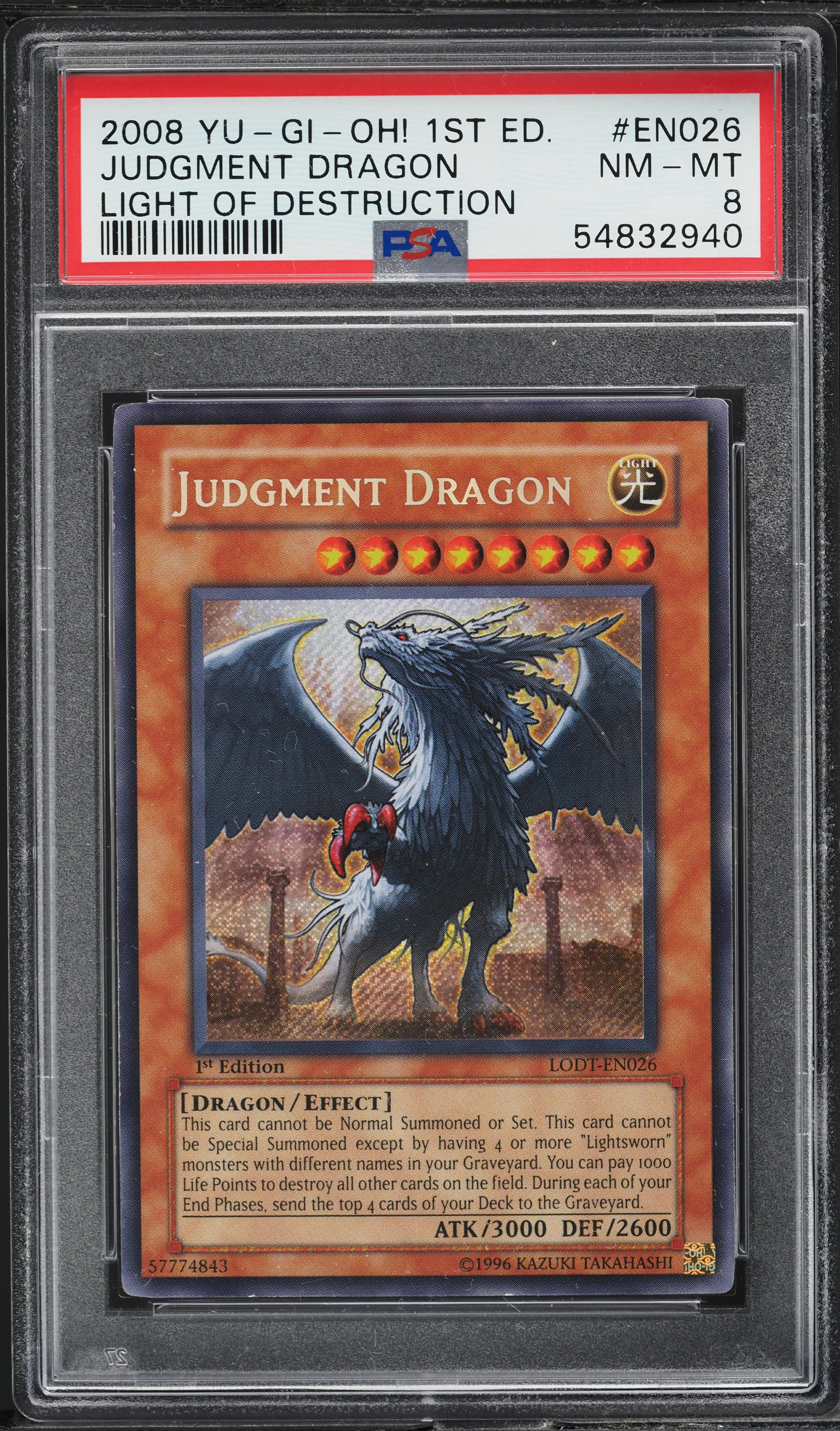 2008 Yu-Gi-Oh! Light Of Destruction 1st Ed Judgment Dragon #LODT