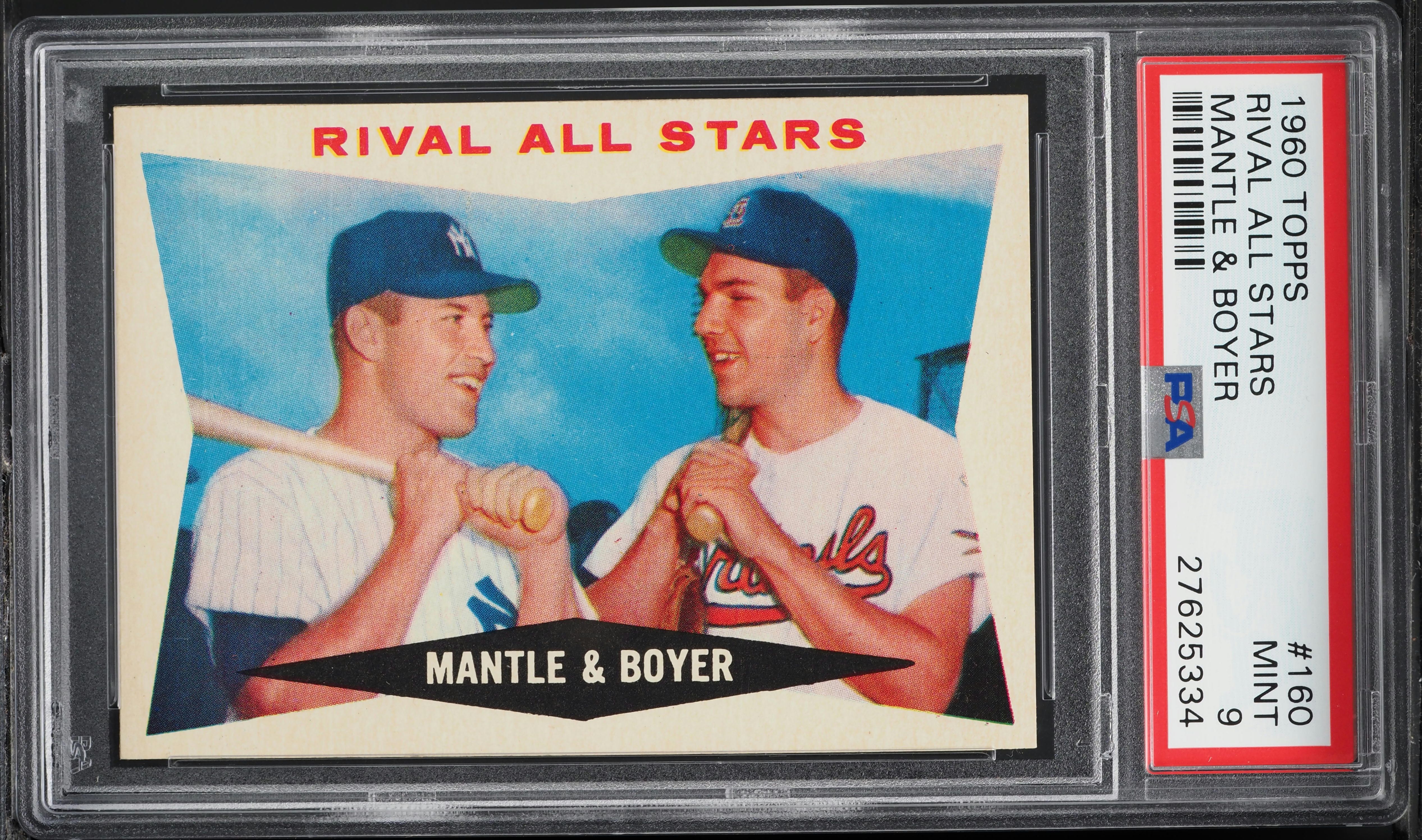 1960 Topps Mickey Mantle & Ken Boyer RIVAL ALL-STARS #160 PSA 9