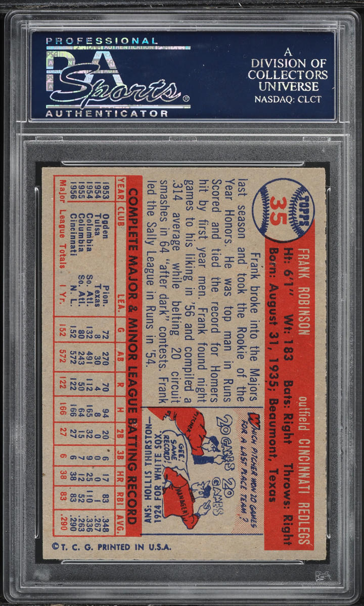 1957 Topps Frank Robinson ROOKIE #35 PSA 8 NM-MT
