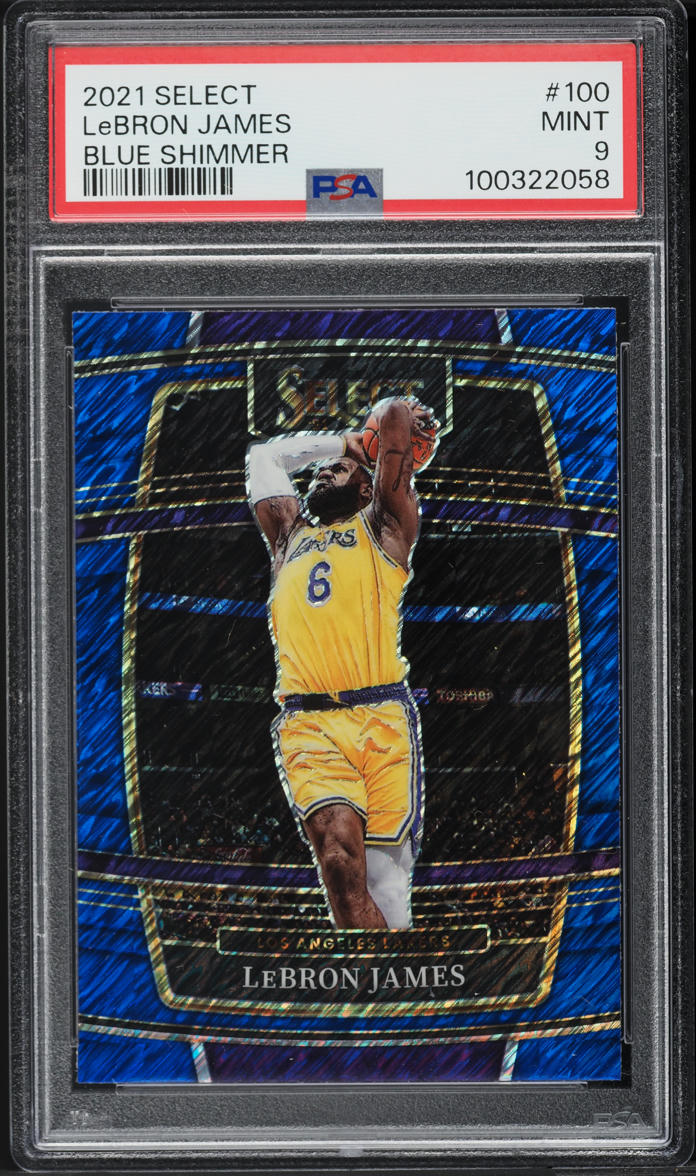 2021 Select Concourse Blue Shimmer LeBron James #100 PSA 9 MINT