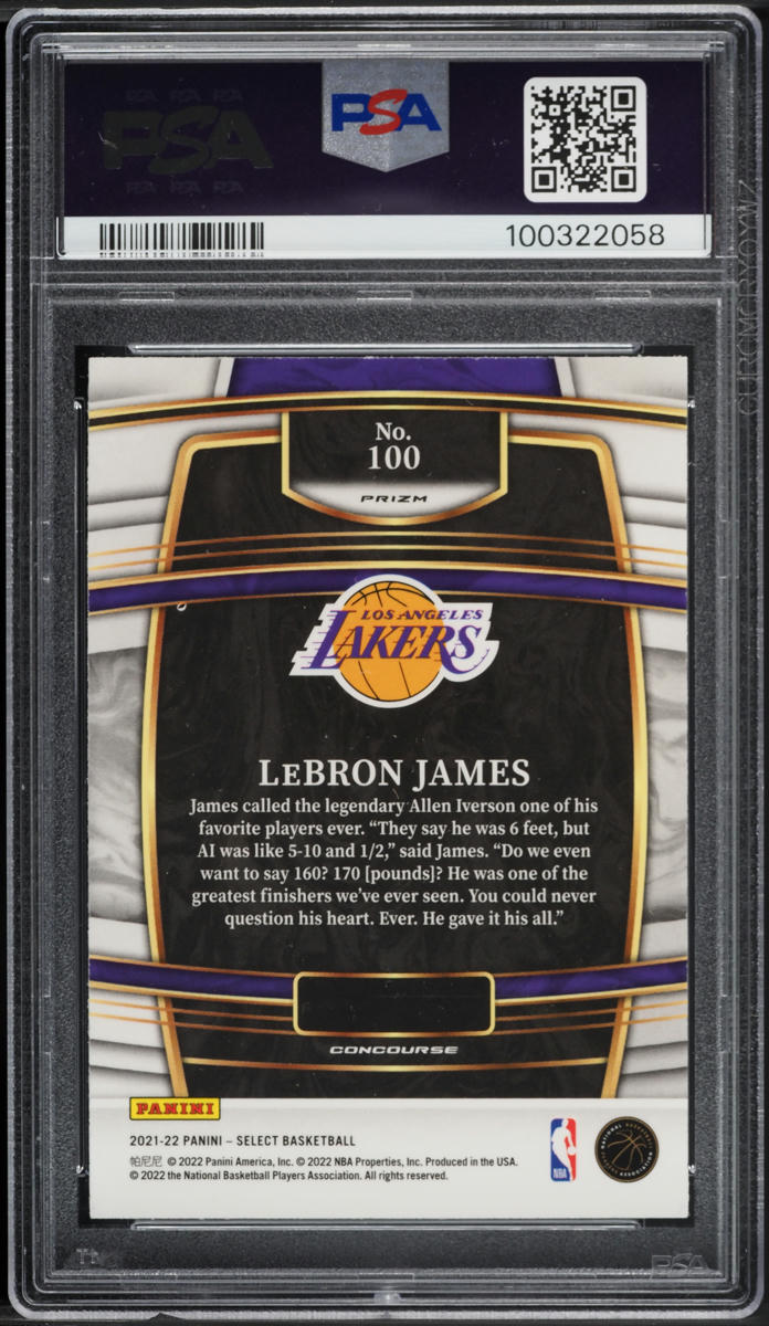 2021 Select Concourse Blue Shimmer LeBron James #100 PSA 9 MINT