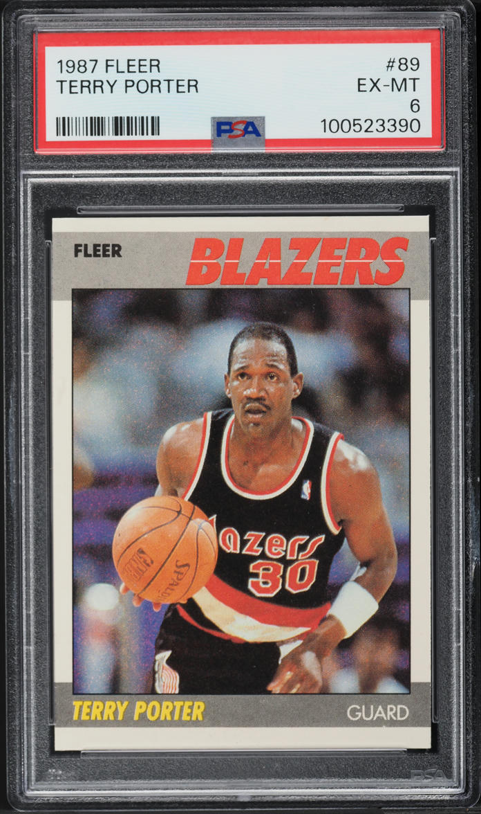 1987 Fleer Basketball Terry Porter ROOKIE #89 PSA 6 EXMT