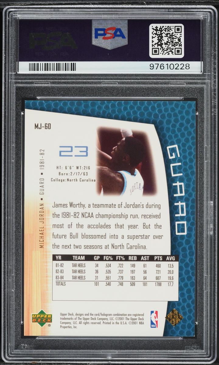 2001 Upper Deck MJ's Back 23 Karat Gold Michael Jordan /23 #MJ-60 PSA 9 MINT