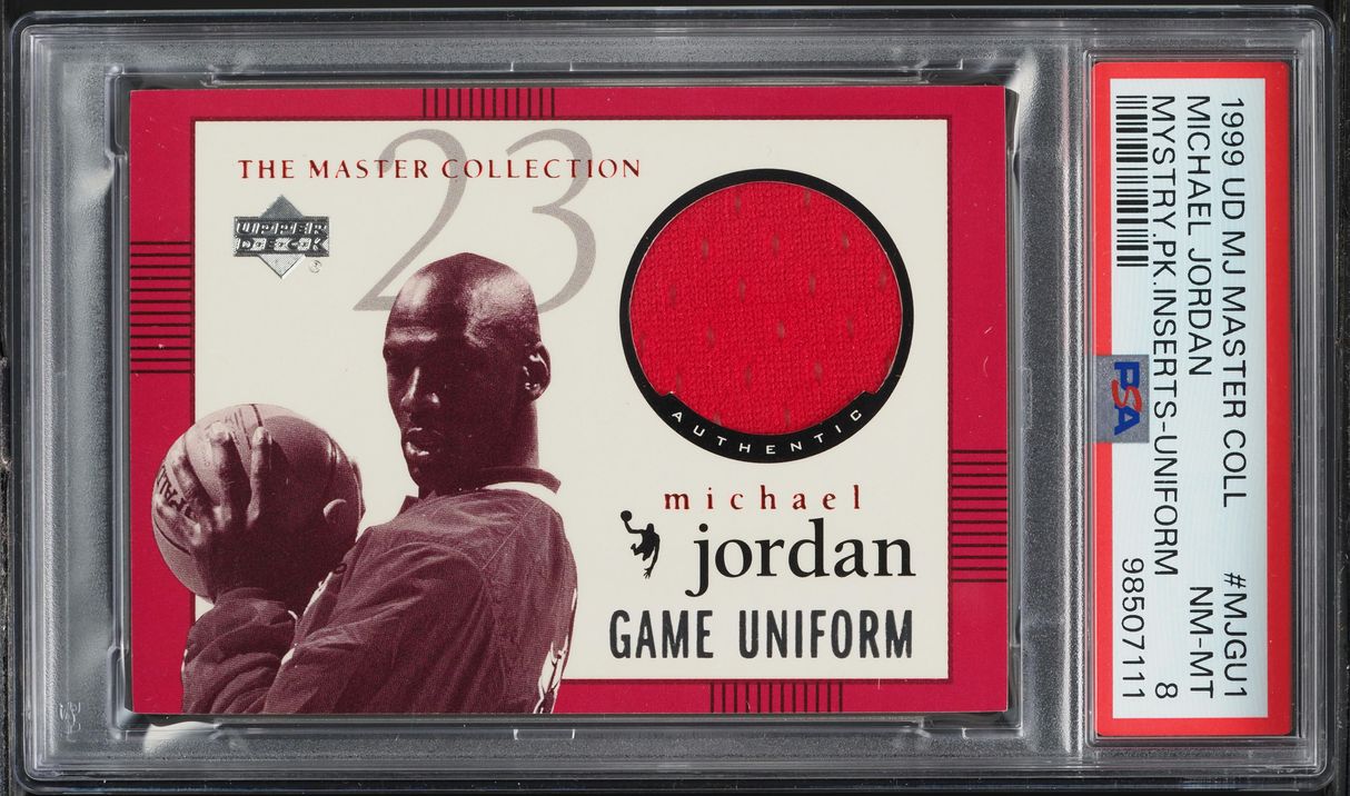 1999 UD MJ Master Collection Mystery Pack Michael Jordan PATCH #MJGU1 PSA 8