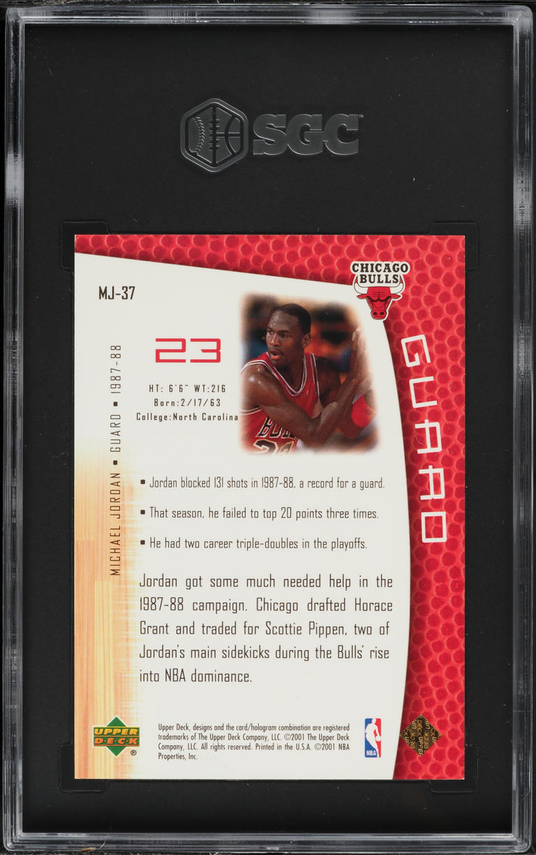 2001 Upper Deck MJ's Back 23 Karat Gold Michael Jordan /23 #MJ-37 SGC 9.5 MINT+