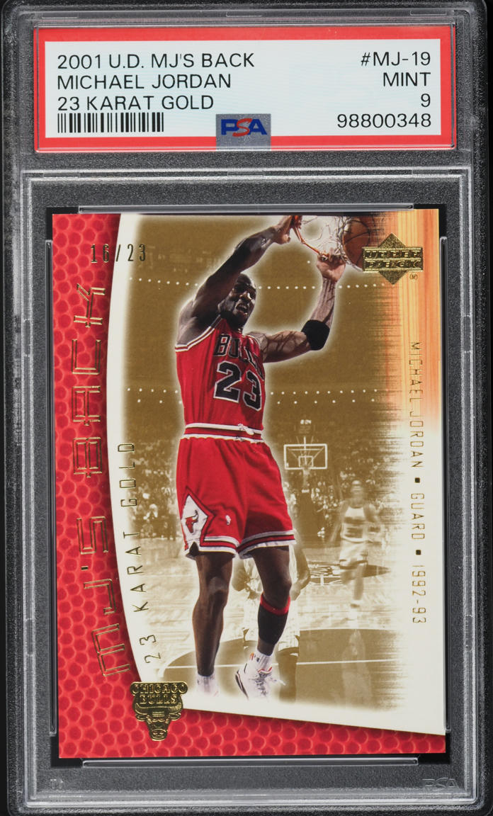 2001 Upper Deck MJ's Back 23 Karat Gold Michael Jordan /23 #MJ-19 PSA 9 MINT