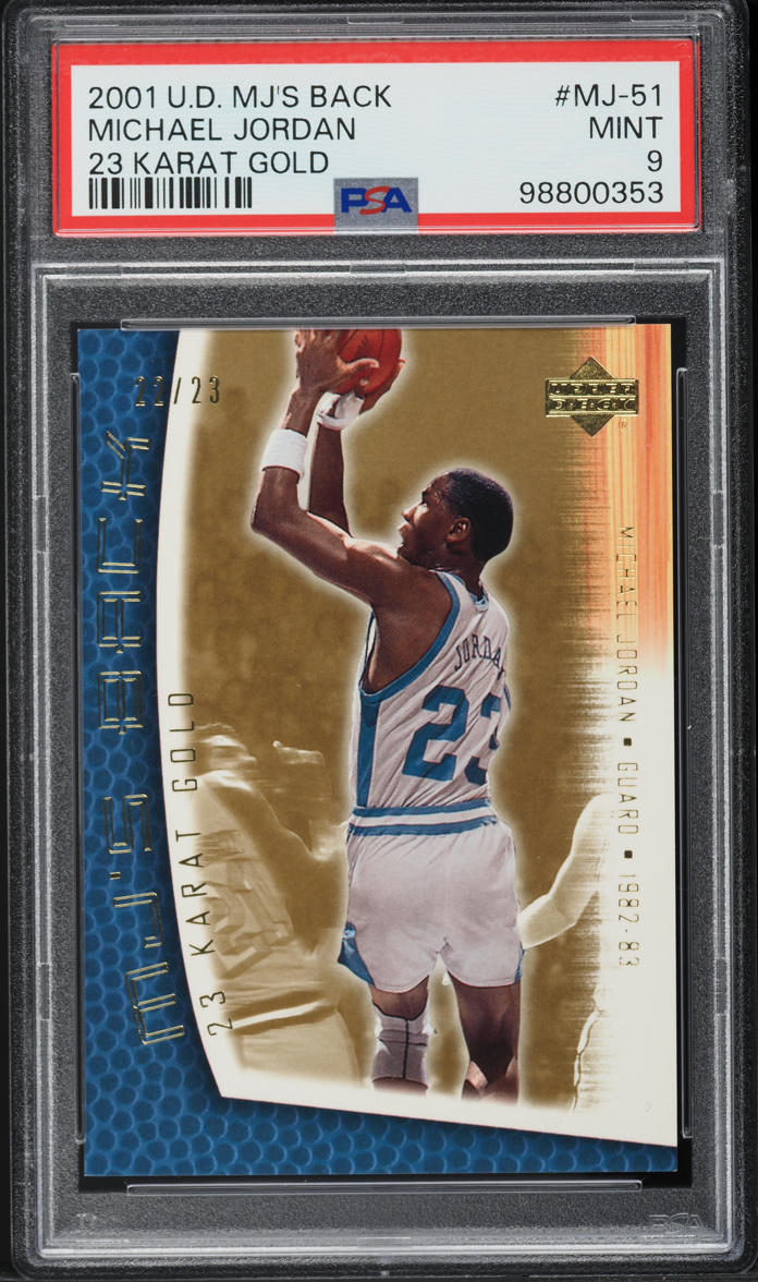 2001 Upper Deck MJ's Back 23 Karat Gold Michael Jordan /23 #MJ-51 PSA 9