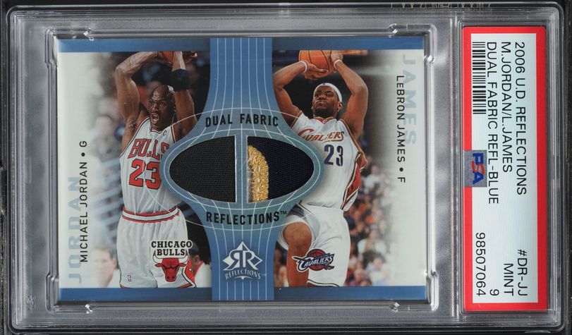 NBAカード　UD BLACK Quad auto patch 5枚限定 2008 UD Black Dual Michael Jordan LeBron James PATCH AUTO /15 BGS