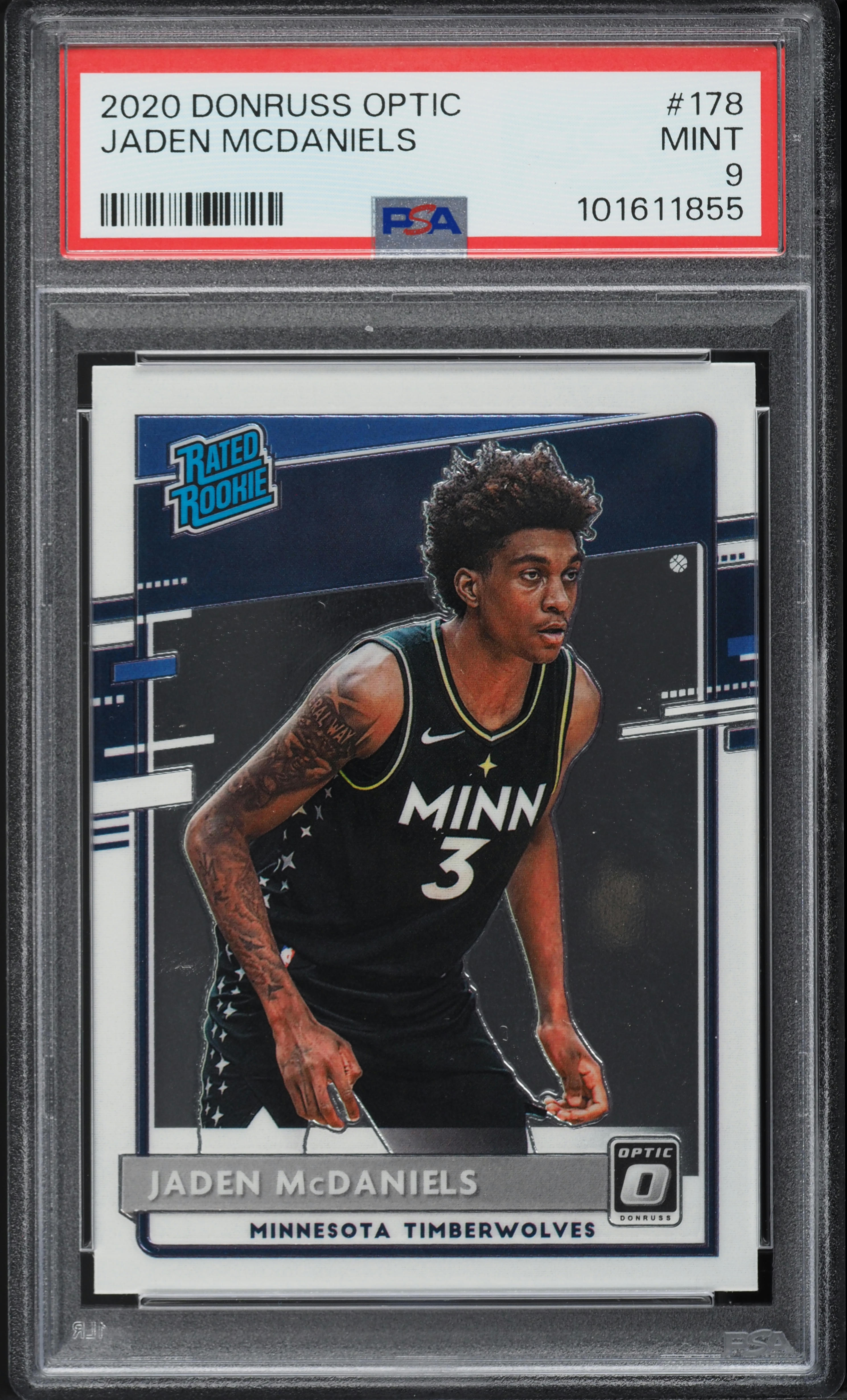 2020 Donruss Optic Jaden McDaniels ROOKIE #178 PSA 9 MINT on