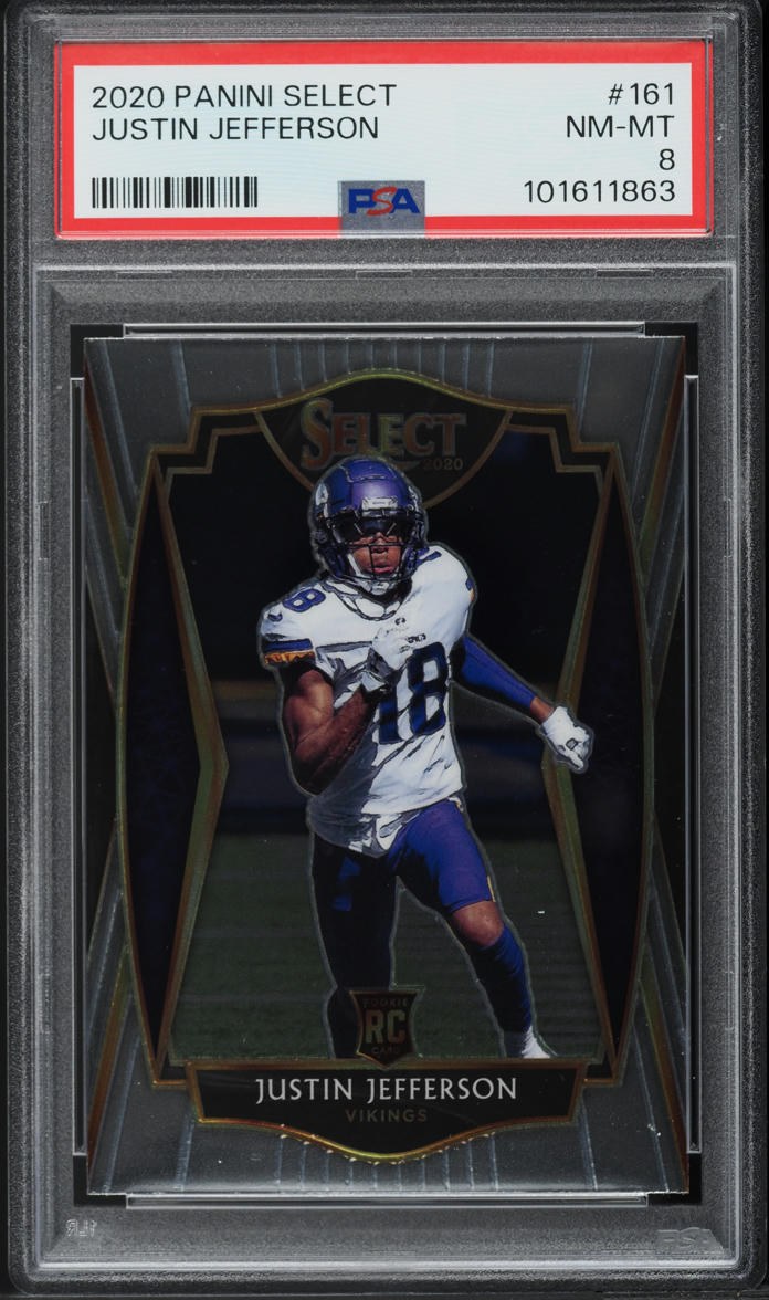 2020 Select Premier Level Justin Jefferson ROOKIE #161 PSA 8 NM-MT