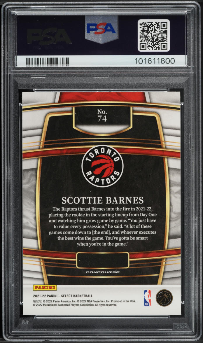 2021 Select Concourse Scottie Barnes ROOKIE #74 PSA 10 GEM MINT