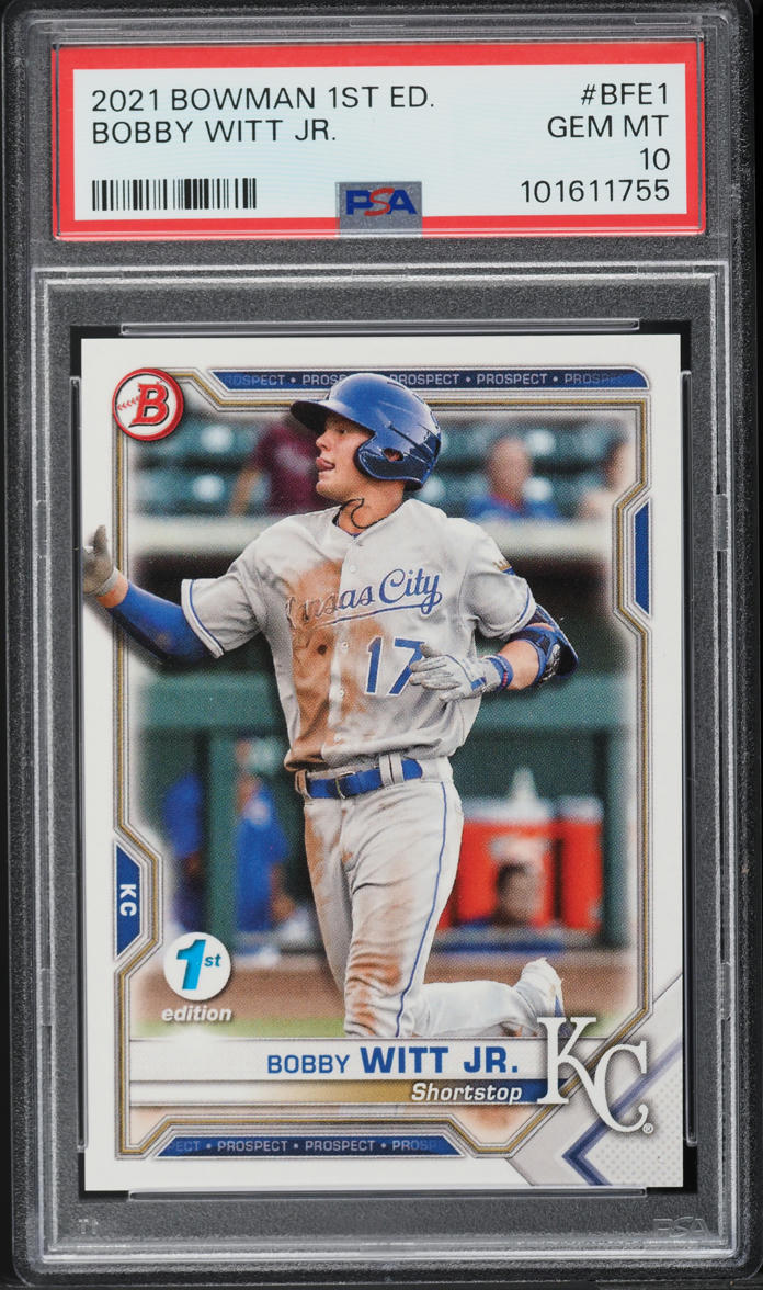 2021 Bowman 1st Edition Bobby Witt Jr. PROSPECT #BFE-1 PSA 10 GEM MINT