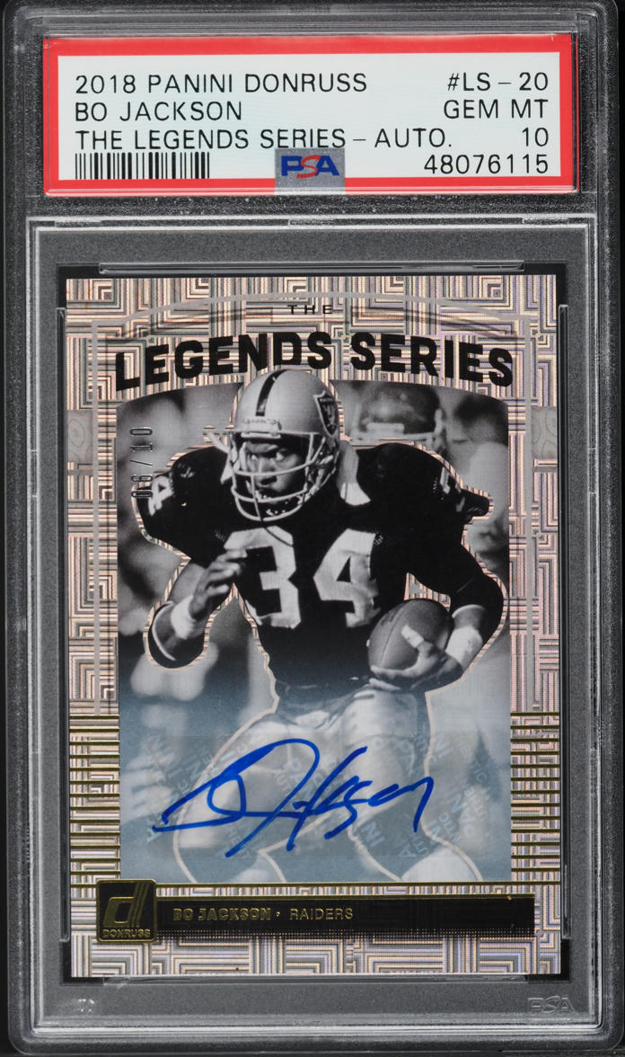 2018 Donruss The Legends Series Bo Jackson AUTO /10 #LS-20 PSA 10 GEM MINT