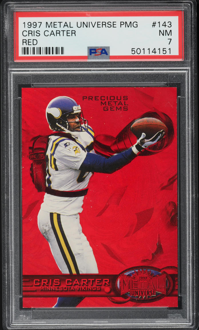 1997 Metal Universe Precious Metal Gems PMG Red Cris Carter /150 #143 PSA 7 NRMT