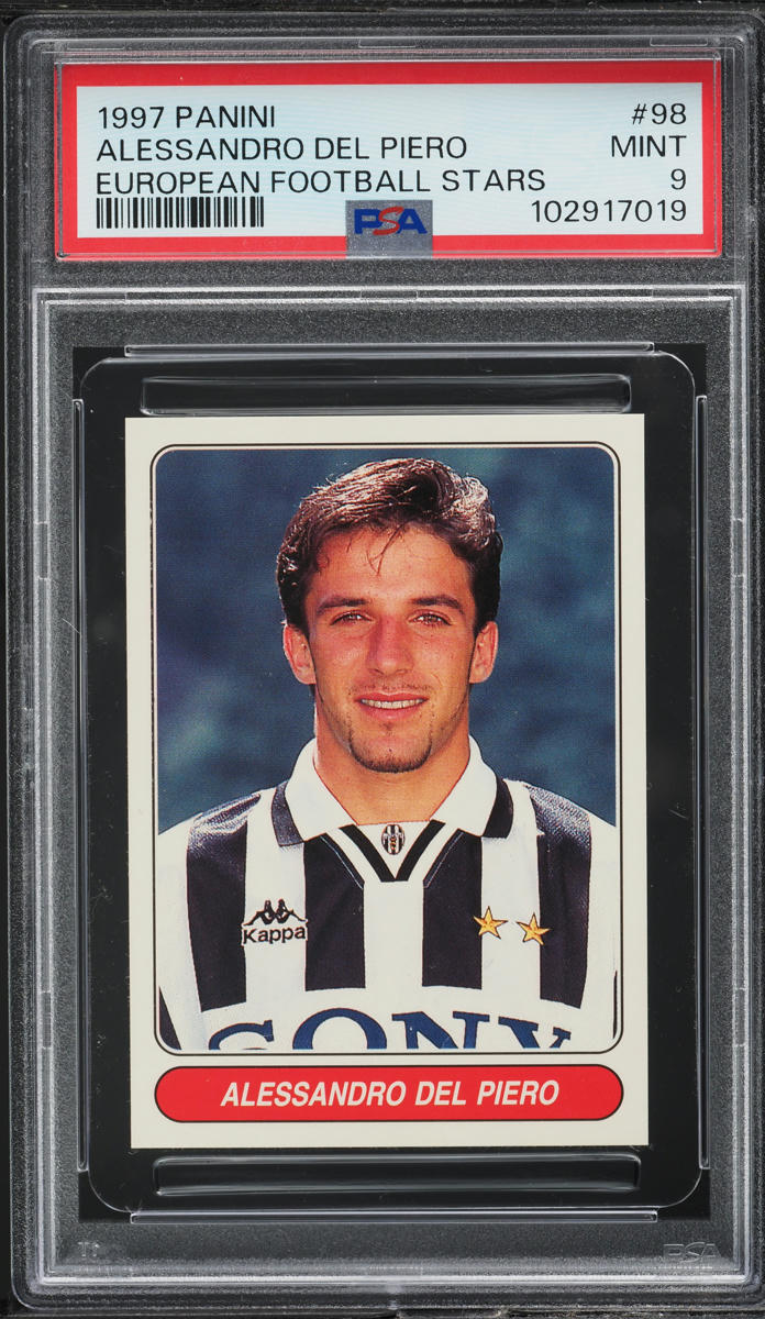 1997 Panini European Football Stars Alessandro Del Piero #98 PSA 9 MINT