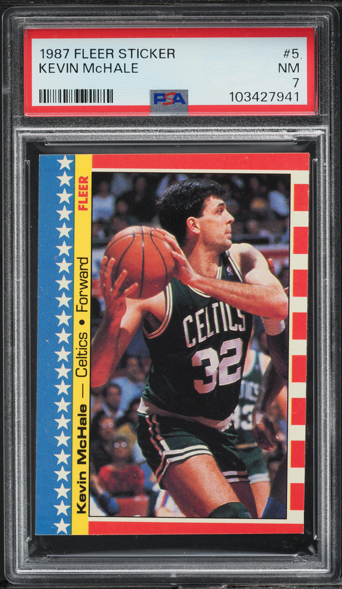 1987 Fleer Sticker Kevin McHale #5 PSA 7 NRMT