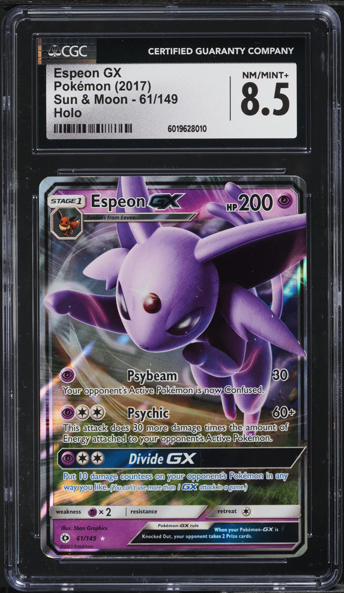 2017 Pokemon Sun & Moon Espeon GX #61 CGC 8.5 NM-MT+