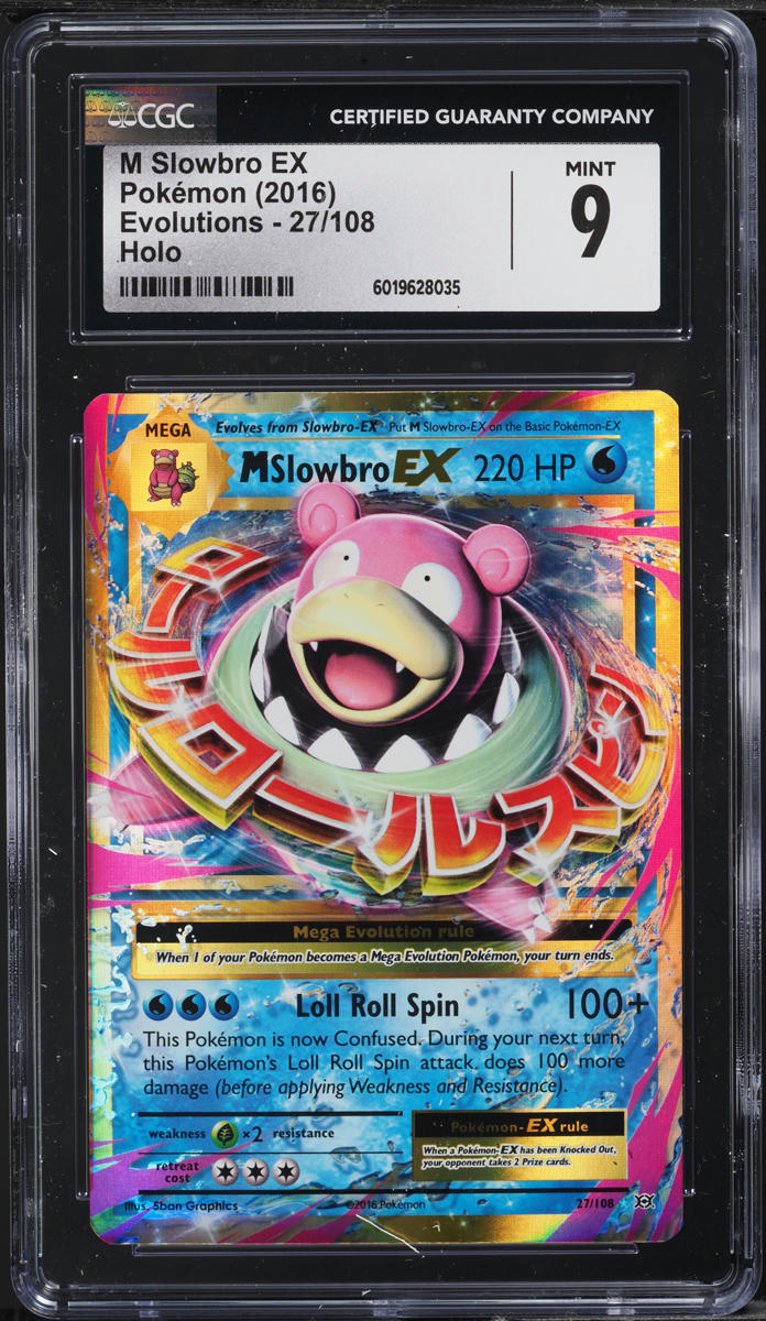 2016 Pokemon XY Evolutions Holo M Slowbro EX #27 CGC 9 MINT