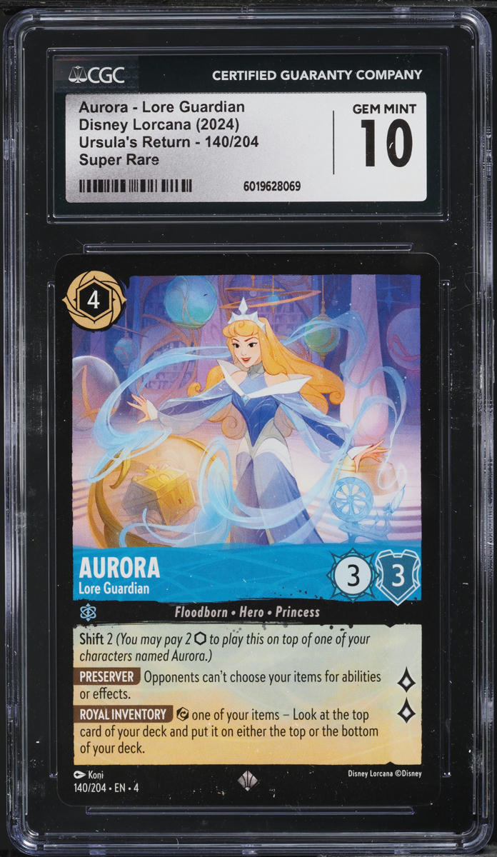 2024 Disney Lorcana Ursula's Return Aurora Lore Guardian #140 CGC 10 GEM MINT