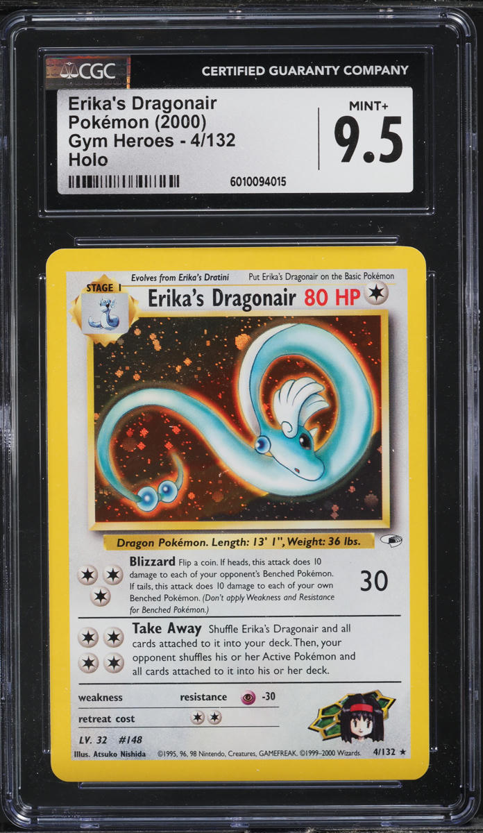 2000 Pokemon Gym Heroes Holo Erika's Dragonair #4 CGC 9.5 MINT+