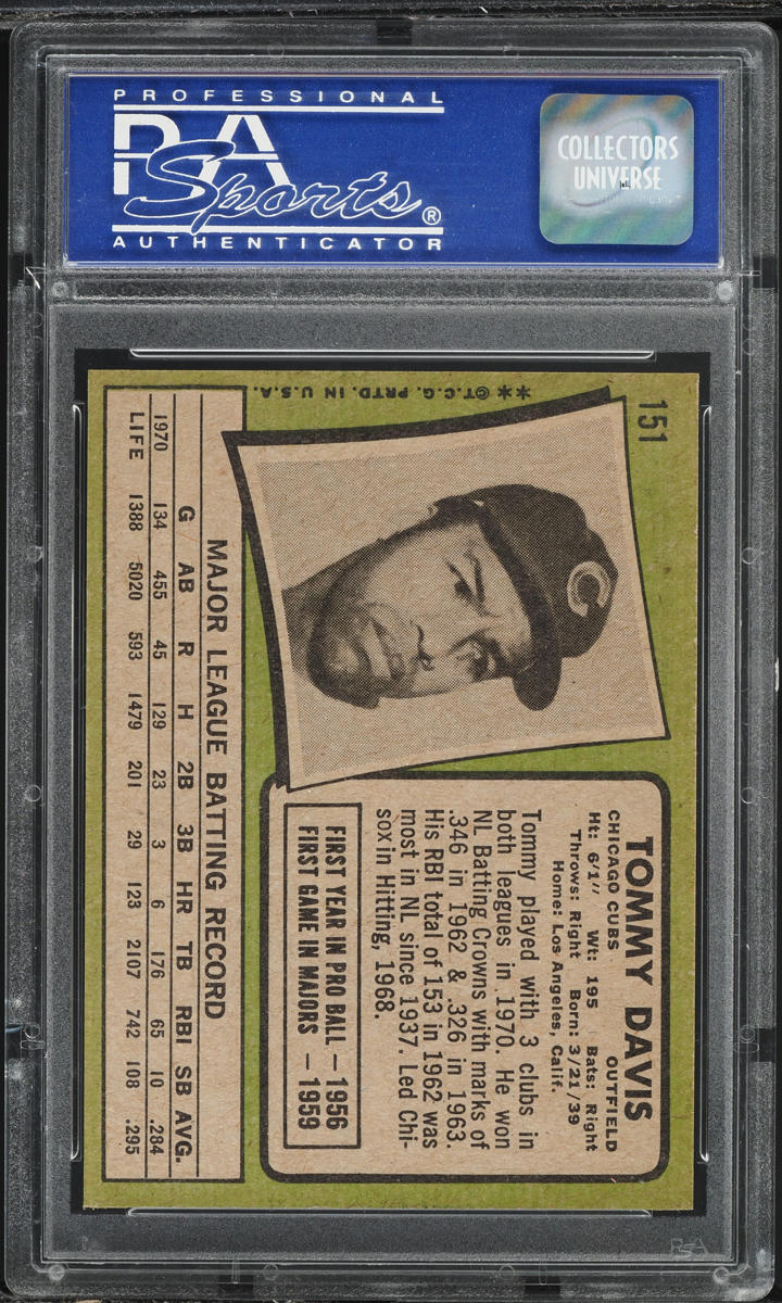 1971 Topps Tommy Davis #151 PSA 9 MINT