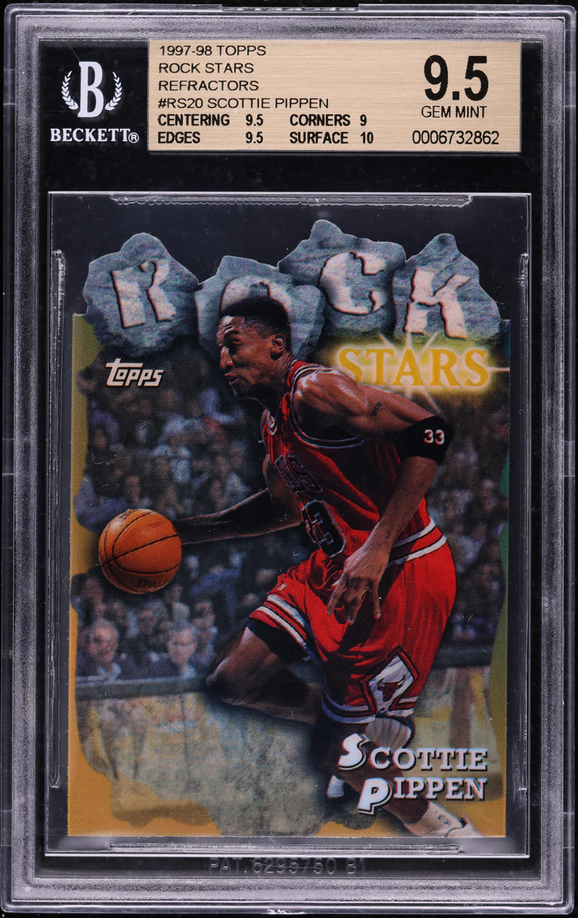 1997 Topps Rock Stars Refractor Scottie Pippen #RS20 BGS 9.5 GEM MINT