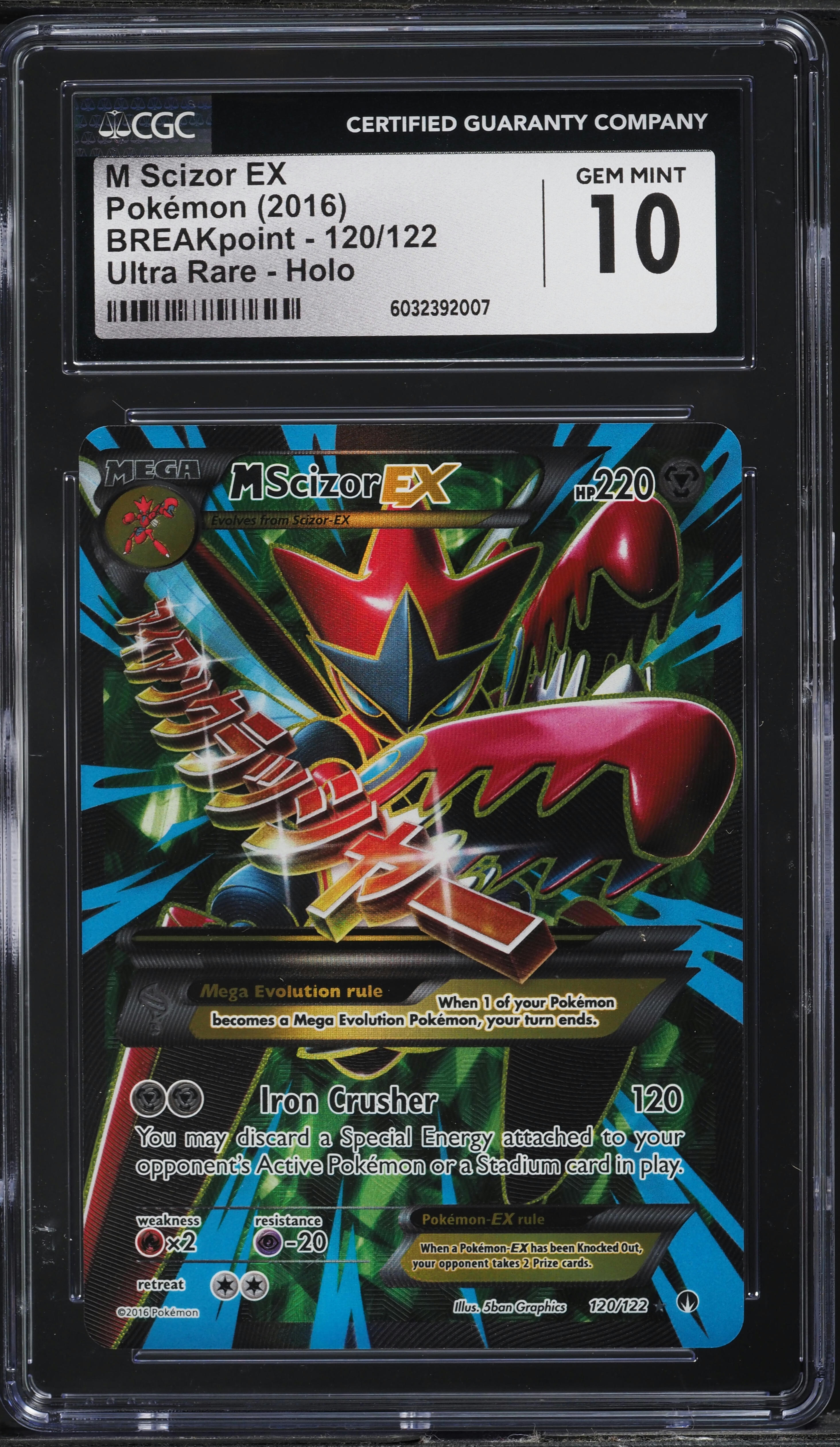 2016 Pokemon XY BREAKpoint UR Holo M Scizor EX #120 CGC 10 GEM