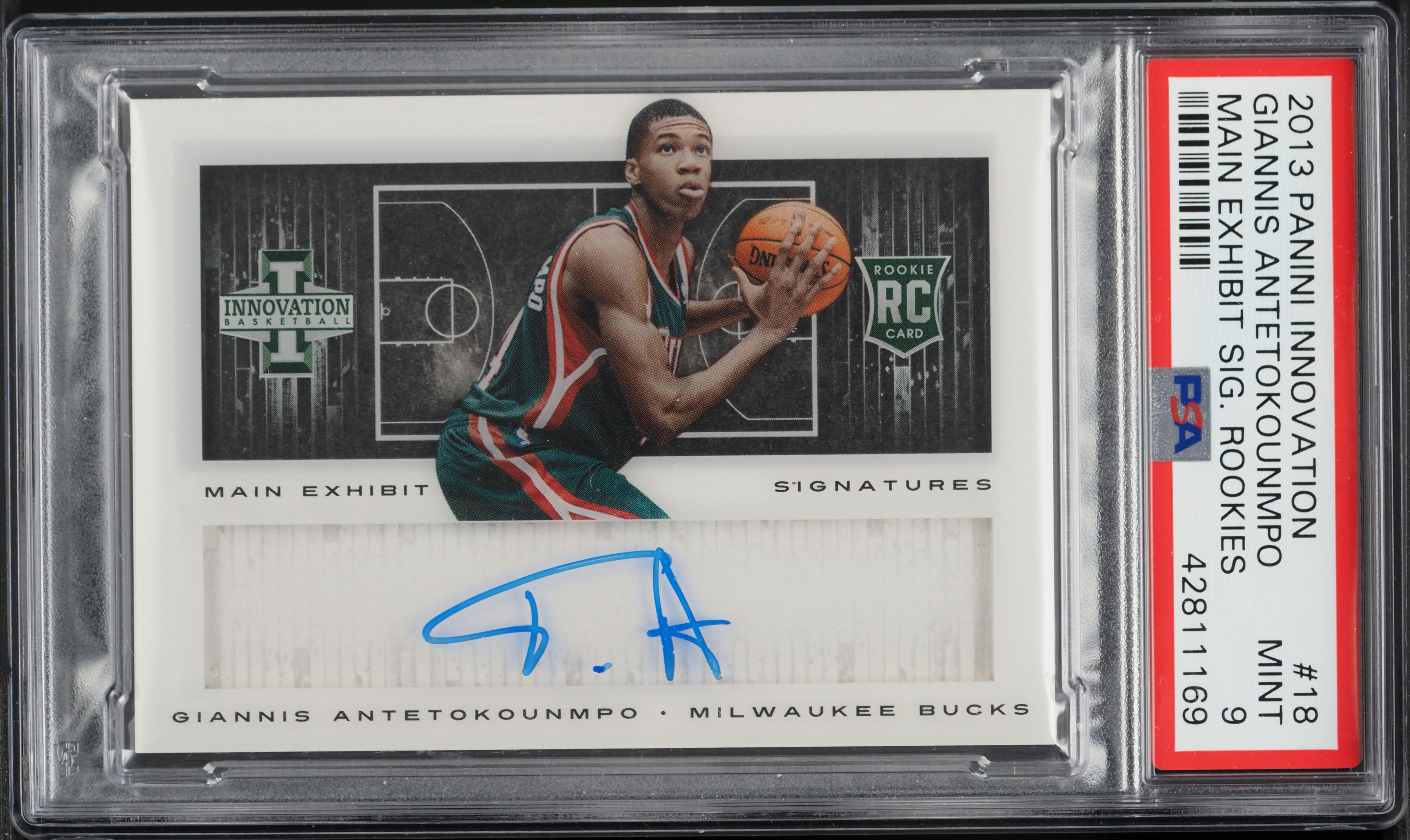 2013 Panini Innovation Main Exhibit Giannis Antetokounmpo RC AUTO