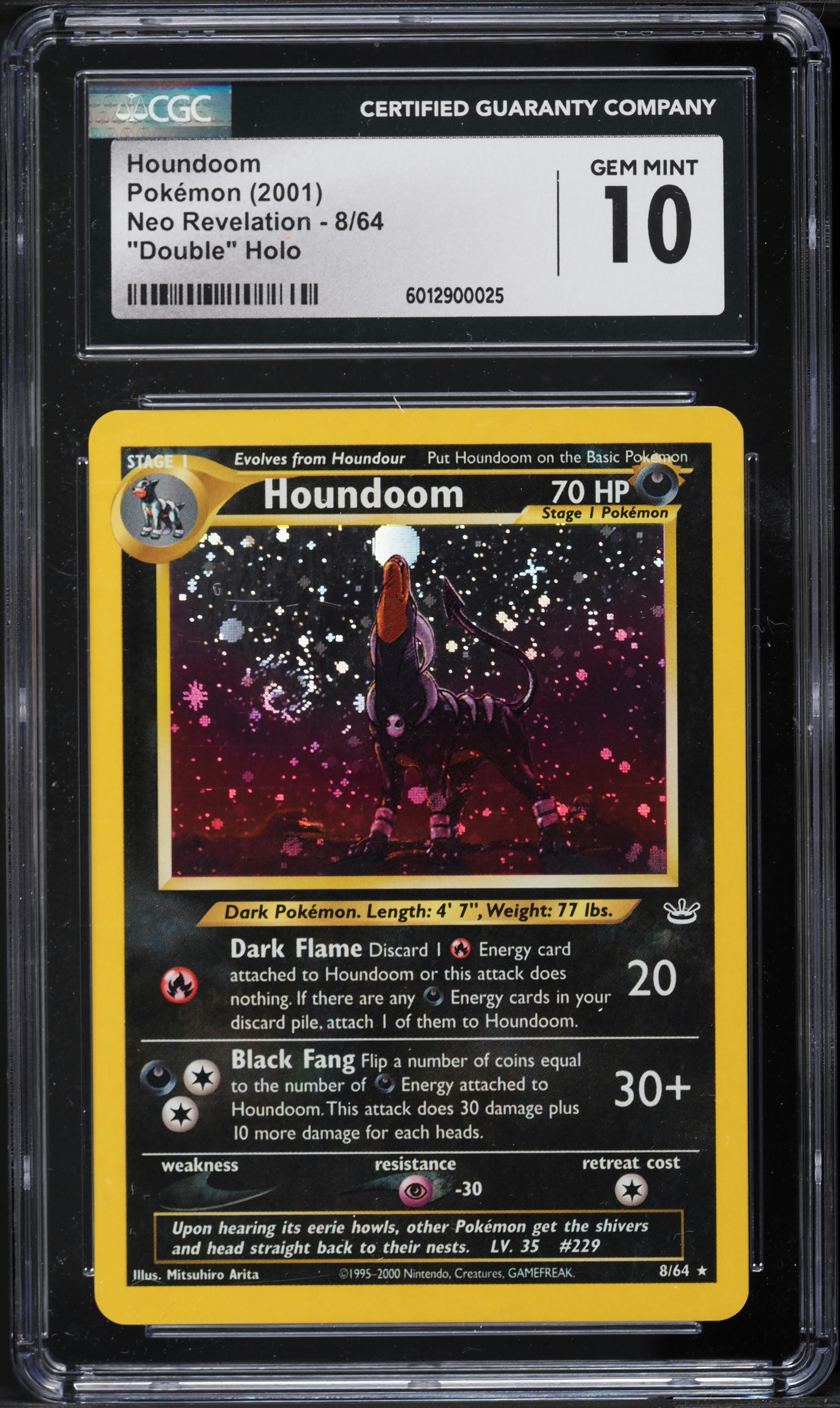 2001 Pokemon Neo Revelation Double Holo Houndoom #8 CGC 10 GEM MINT 2001 Pokemon Neo Revelation Double Holo Houndoom #8 CGC 10 GEM MINT