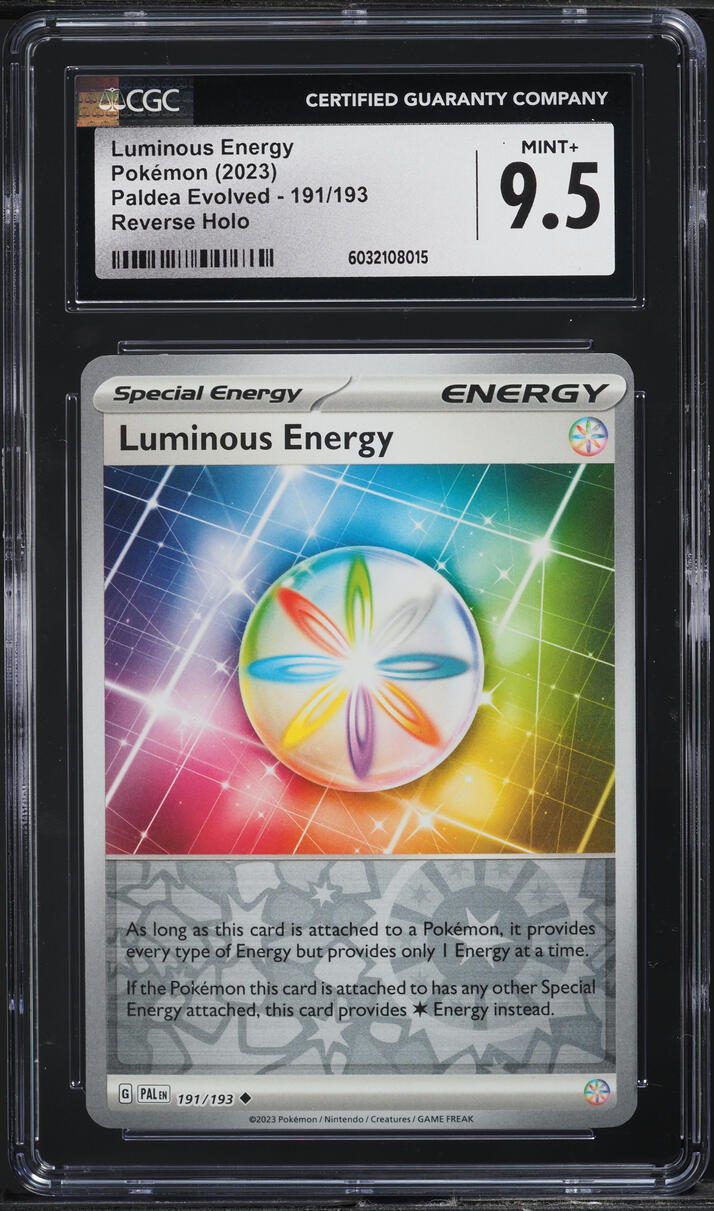 2023 Pokemon SWSH Paldea Evolved Reverse Holo Luminous Energy #191 CGC 9.5 MINT+