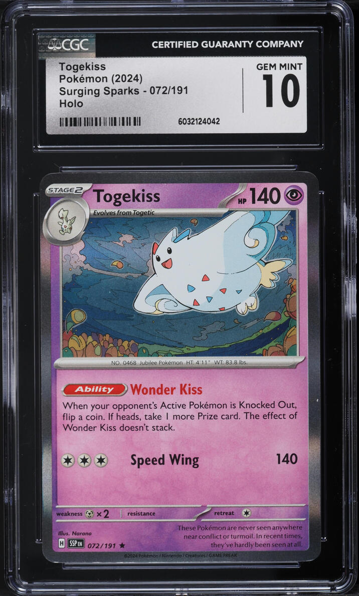 2024 Pokemon Scarlet & Violet Surging Sparks Holo Togekiss #72 CGC 10 GEM  MINT on Fanatics Collect