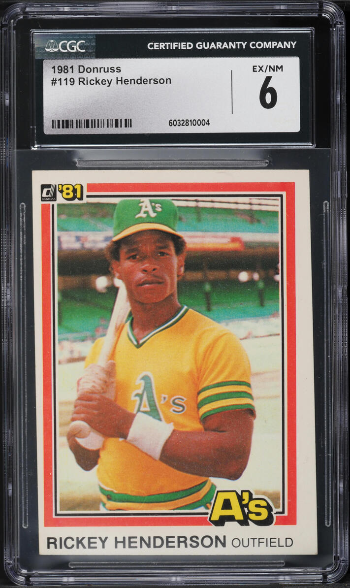 1981 Donruss Rickey Henderson #119 CGC 6 EXMT