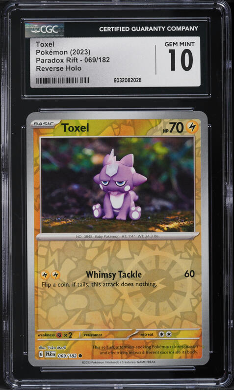 2023 Pokemon Scarlet & Violet Paradox Rift Reverse Holo Toxel #69 CGC 10 GEM MINT