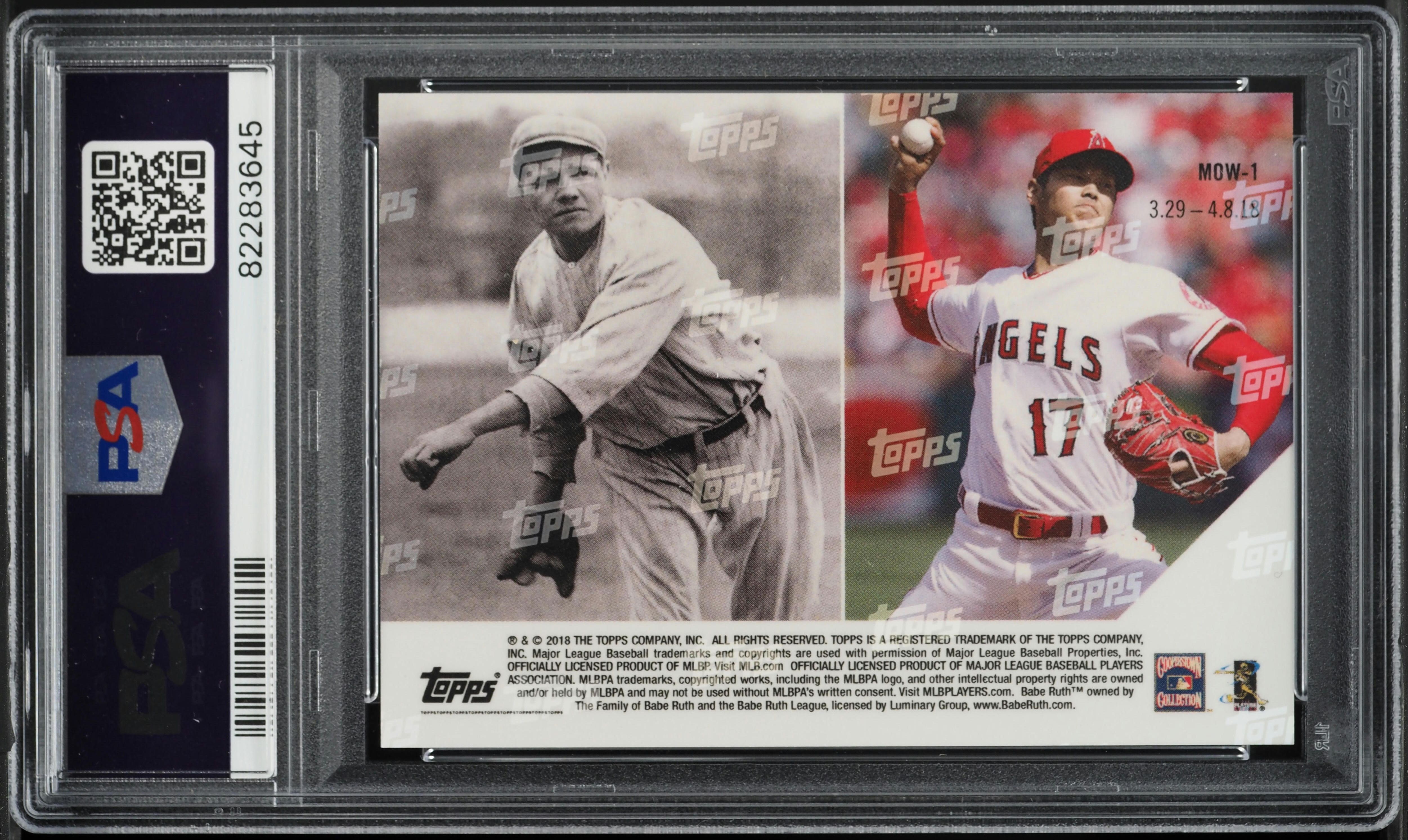 2018 Topps Now Moment Of The Week Babe Ruth Shohei Ohtani ROOKIE