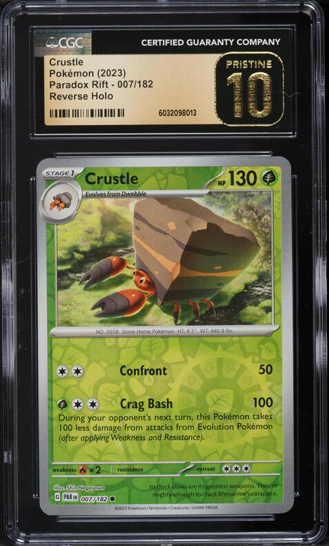 2023 Pokemon SV Paradox Rift Reverse Holo Crustle #7 CGC 10 PRISTINE